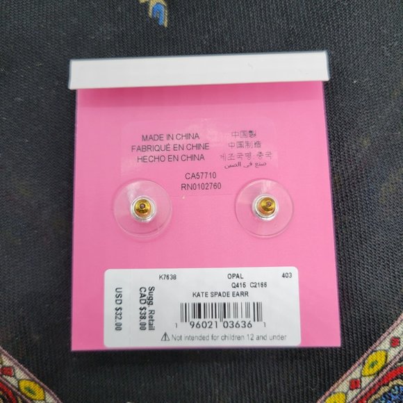 kate spade Mini Opal Glitter Studs NWT - Picture 3 of 5